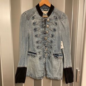 NWT Free People Denim Military style Jacket XS